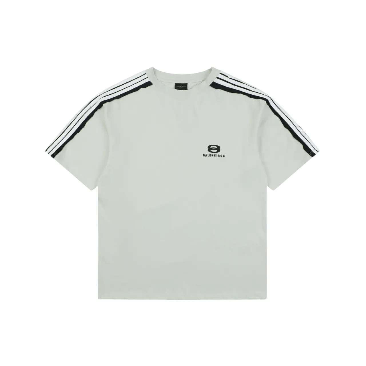 BLCG Unity Double Ring Logo Oversized Striped T-Shirt Color Light Gray