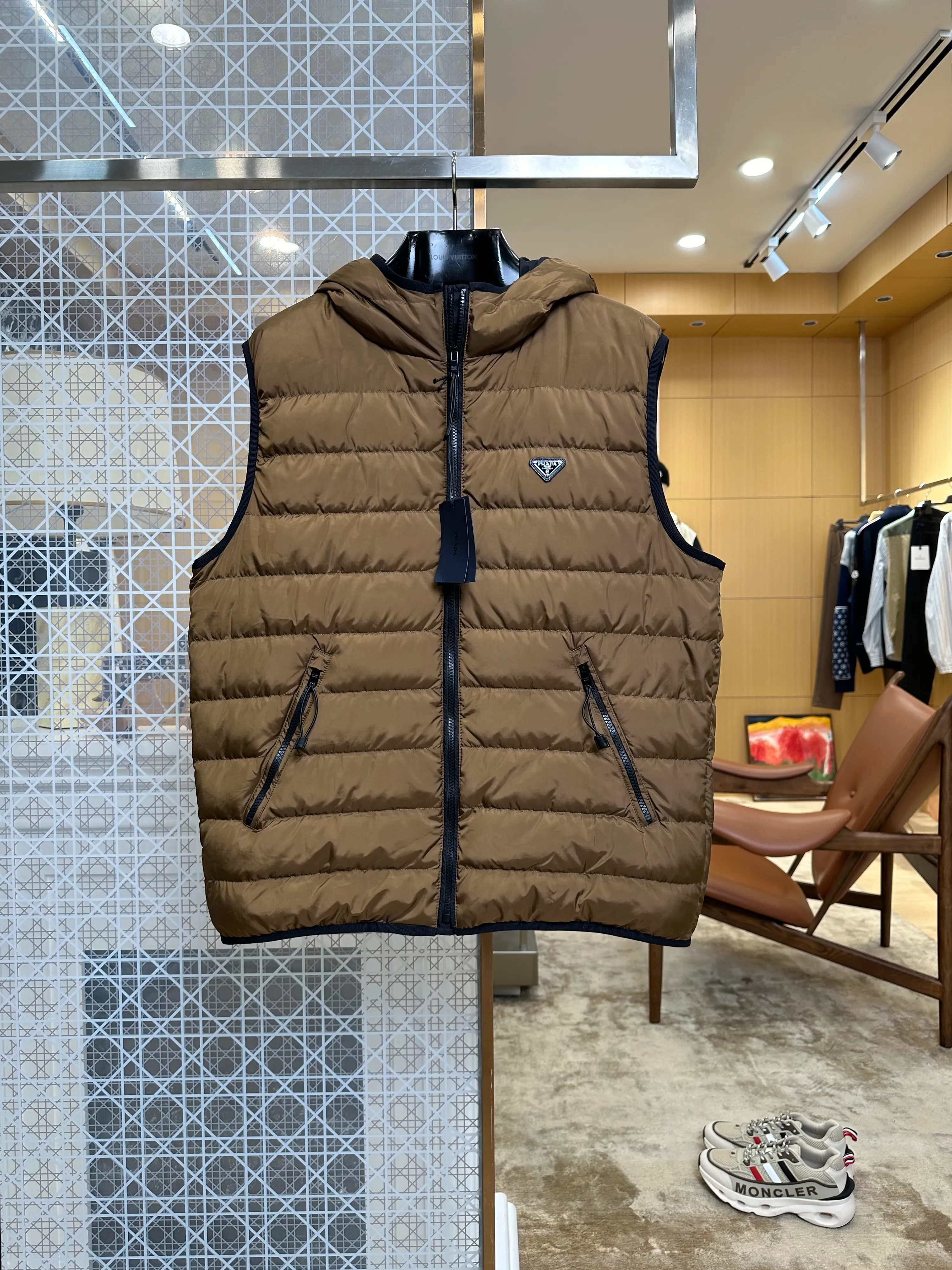 Logo Hooded Goose Down Vest