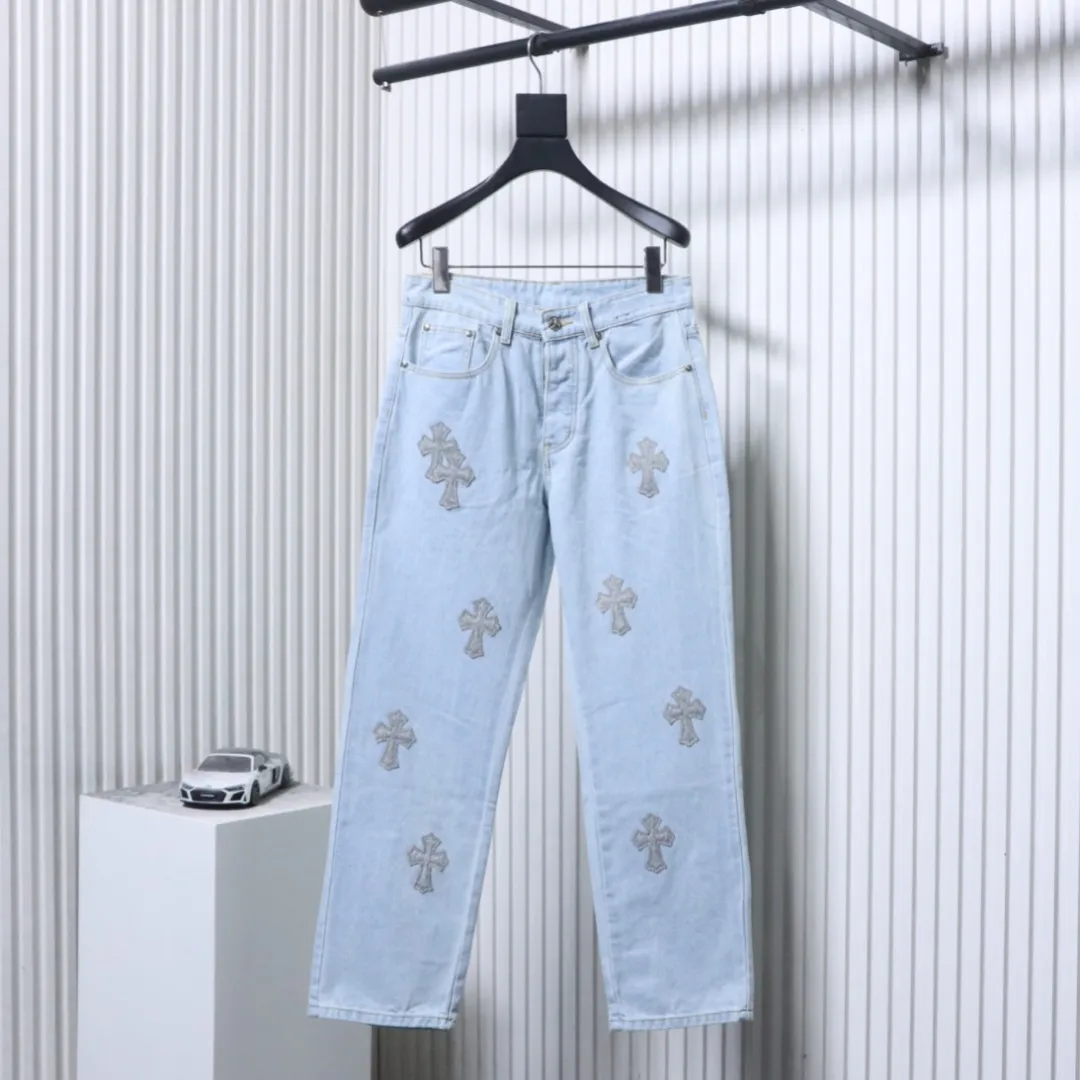 CH Silver Cross Patch Straight Leg Jeans