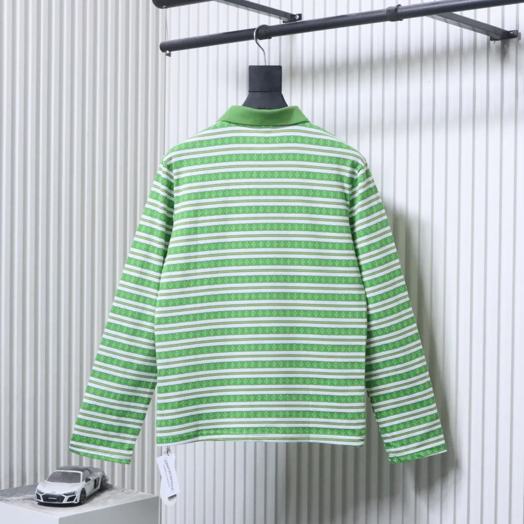 Back CH 25FW Horseshoe Striped Long-Sleeve Polo Shirt