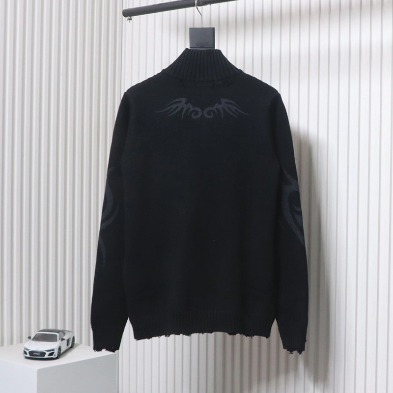 Flame Totem Zip-up Cardigan