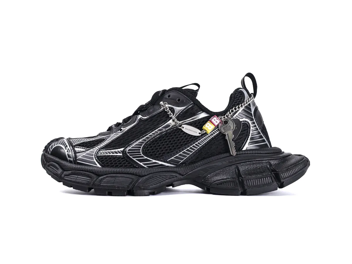 BLCG 3XL Charm Sneakers Black Silver Left Side View