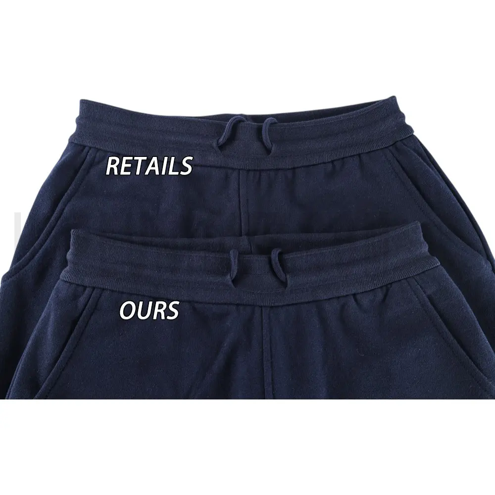Elastic waistband comparison image of shorts