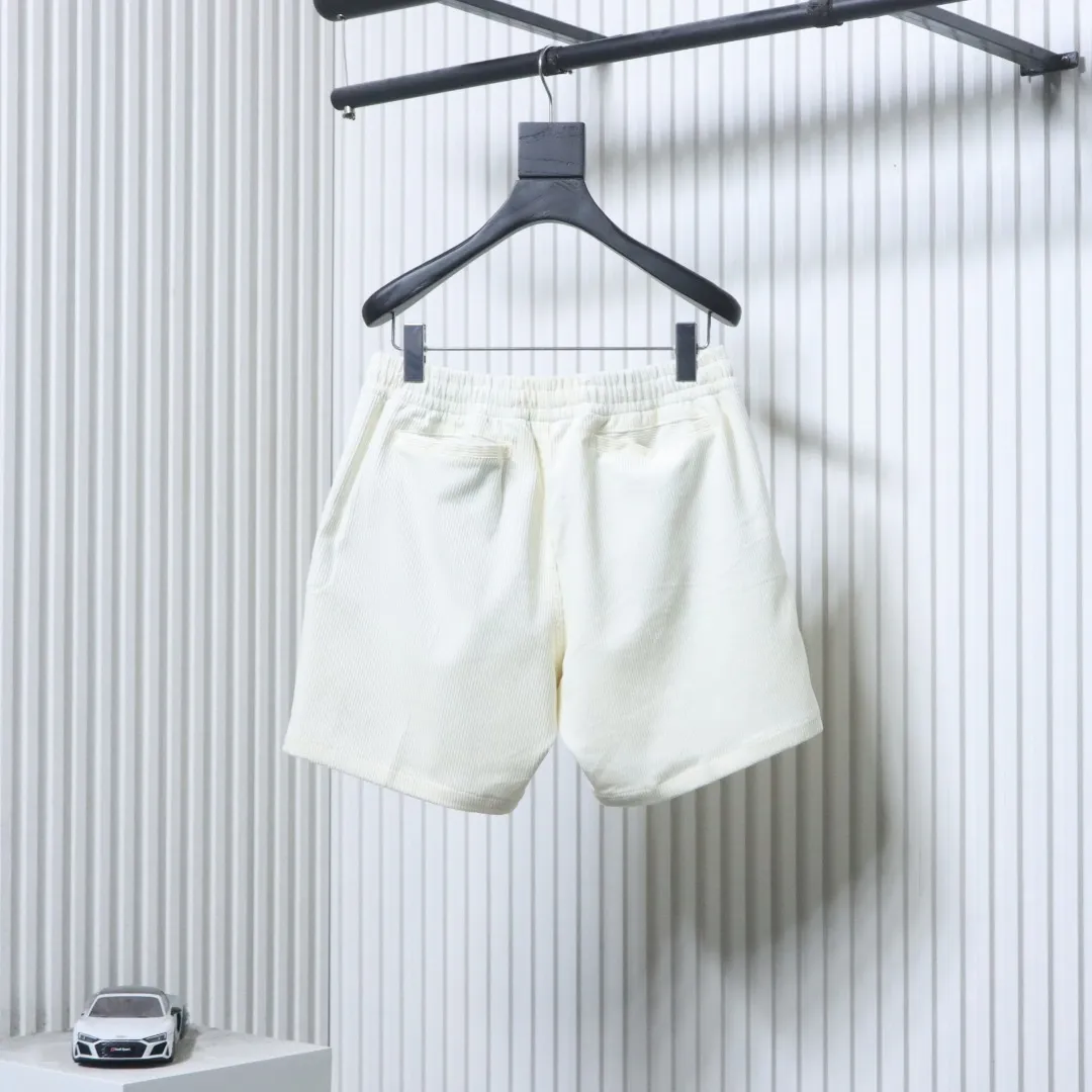 Back of RL Embroidered Pony Logo Corduroy Shorts Color White