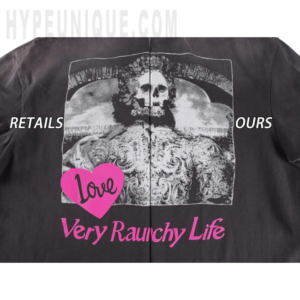 Printed graphic on the back of the garment