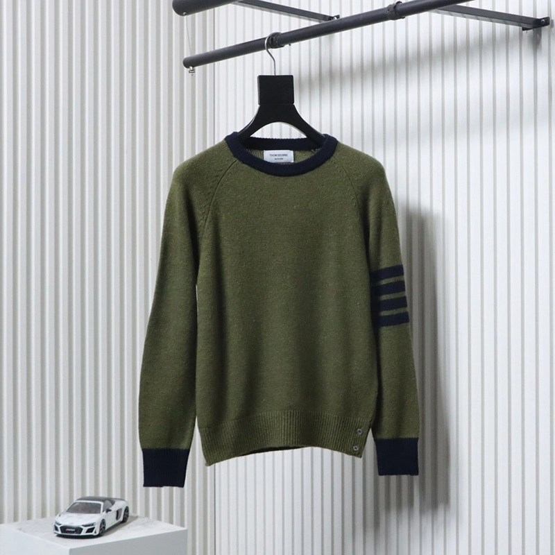 TB Colorblock Wool Crewneck Sweater