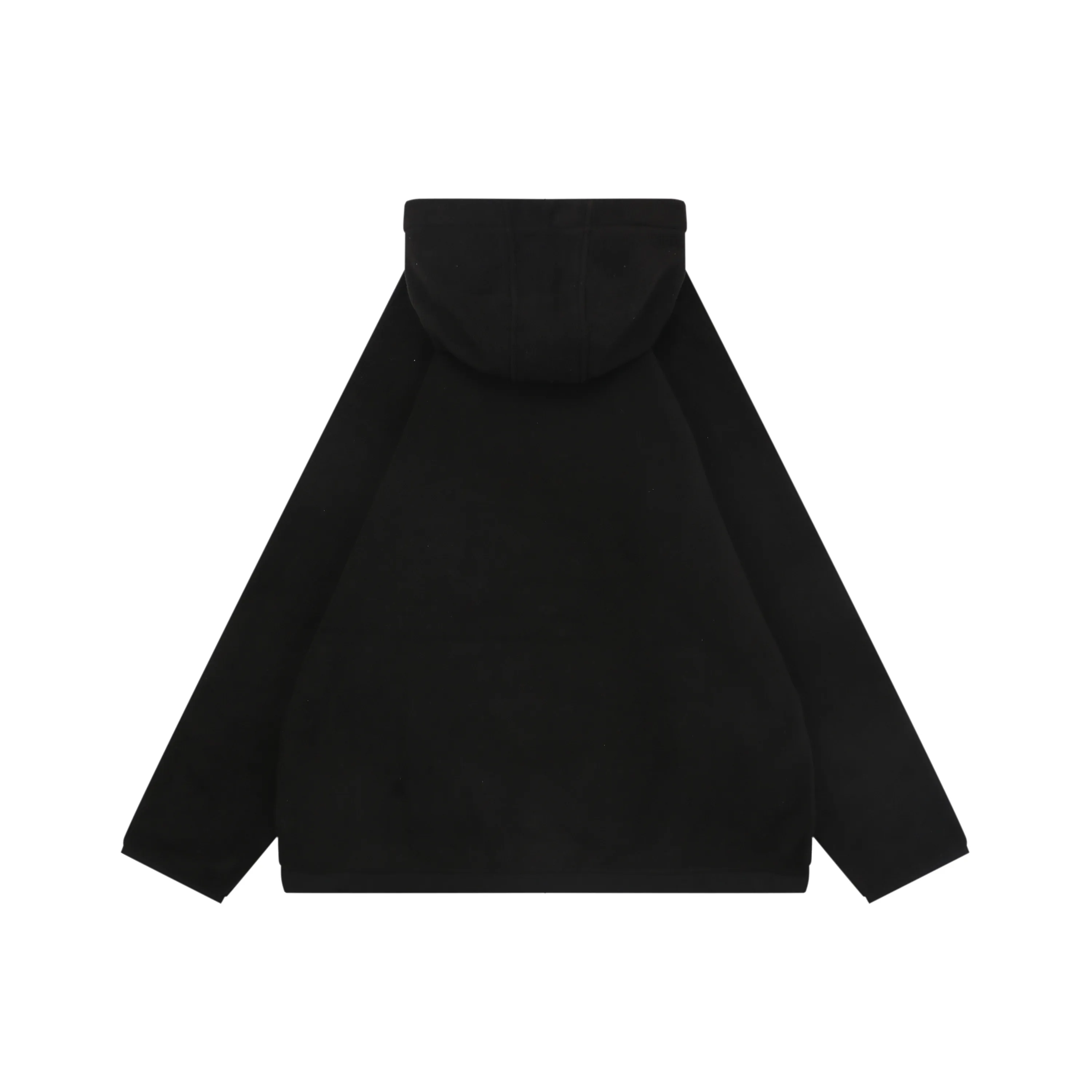 Back View CH Black Cross Leather Patch Fleece Hoodie