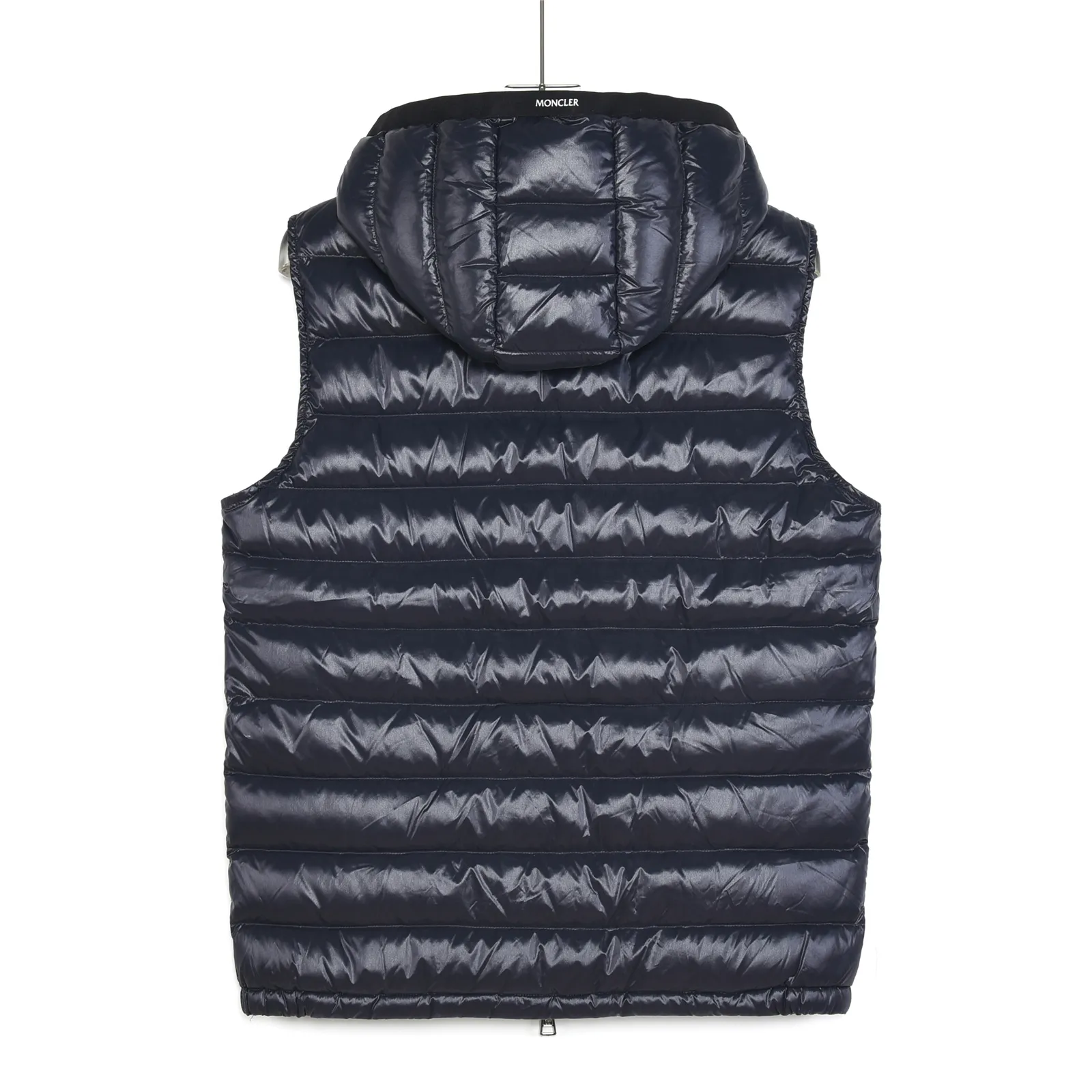 Back View Mcler Gagot Rib Hooded Goose Down Vest