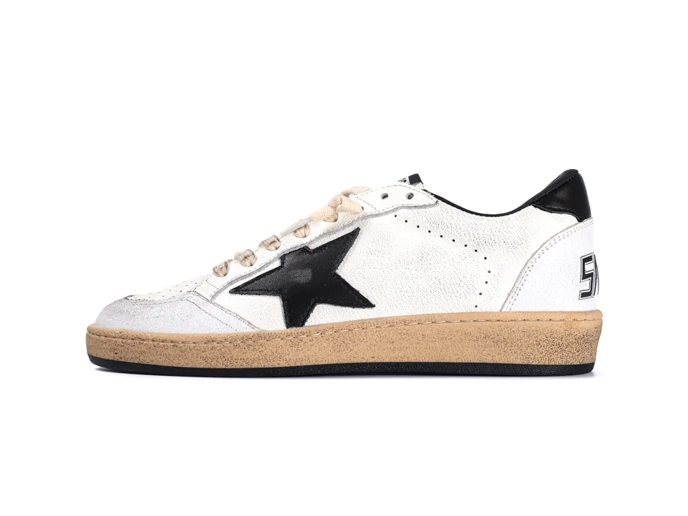 Ball Star Sneakers White Black Left Side View