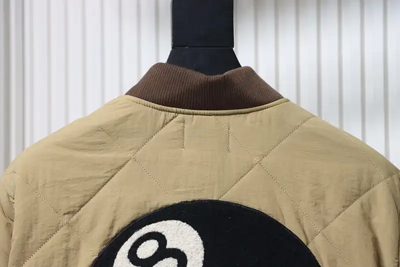 Stussy Black 8-Ball Zip-up Puffer Jacket
