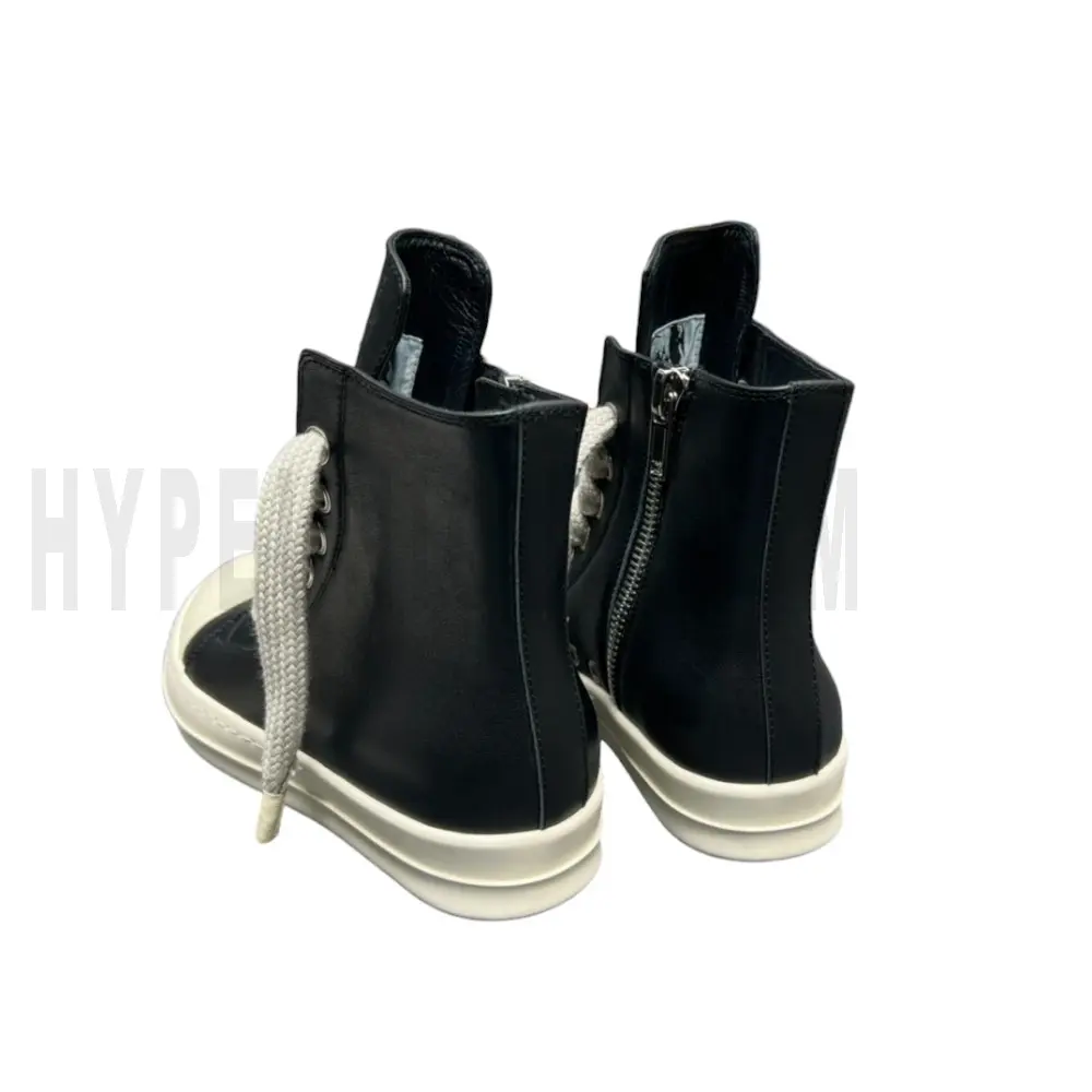 The back of the black shoes