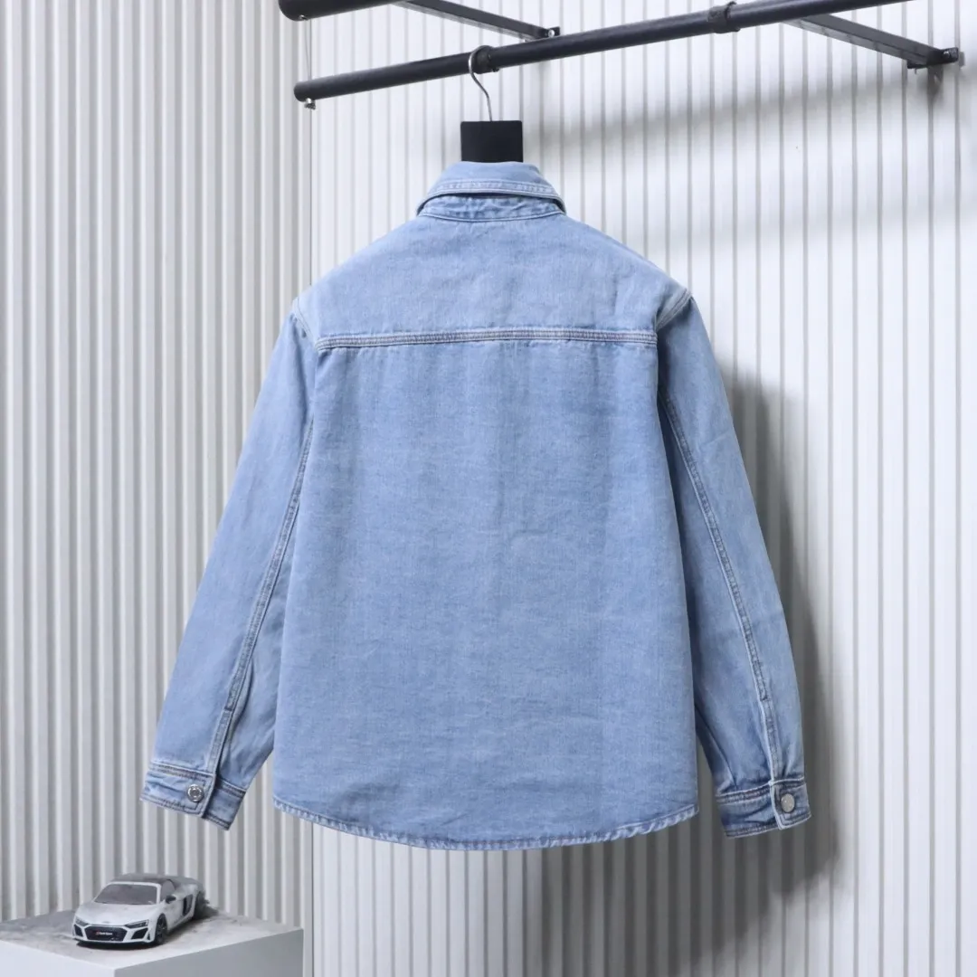 Back Ami Paris Heart Embroidered Denim Shirt