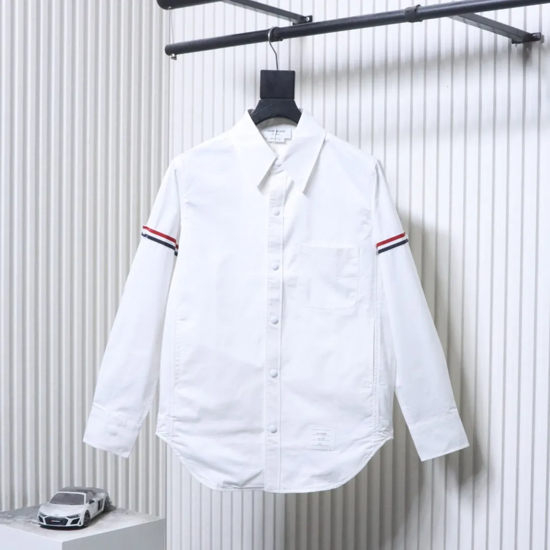 TB Cotton Twill Jacket Shirt with Signature TB Stripe