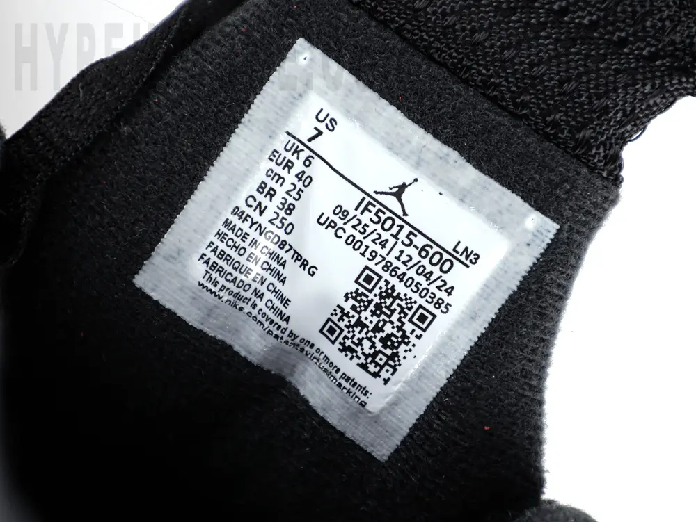the size label