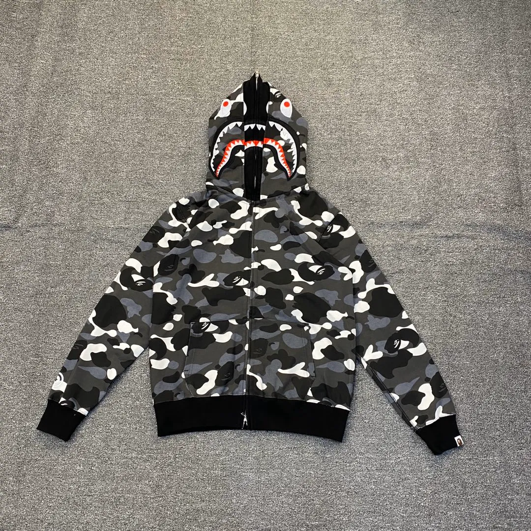 BAPE Camo Double Shark Glow-in-the-Dark Zip-Up Hoodie
