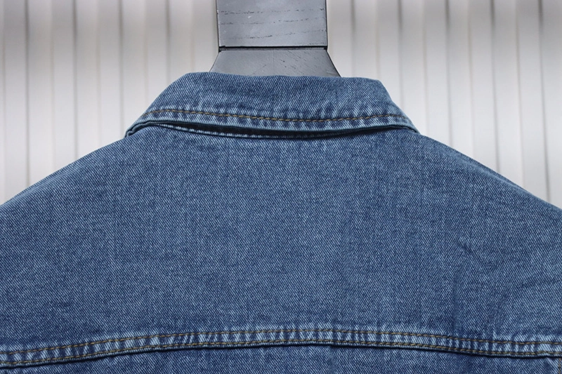 WE11 DONE Printed Diagonal Zipper Denim Jacket