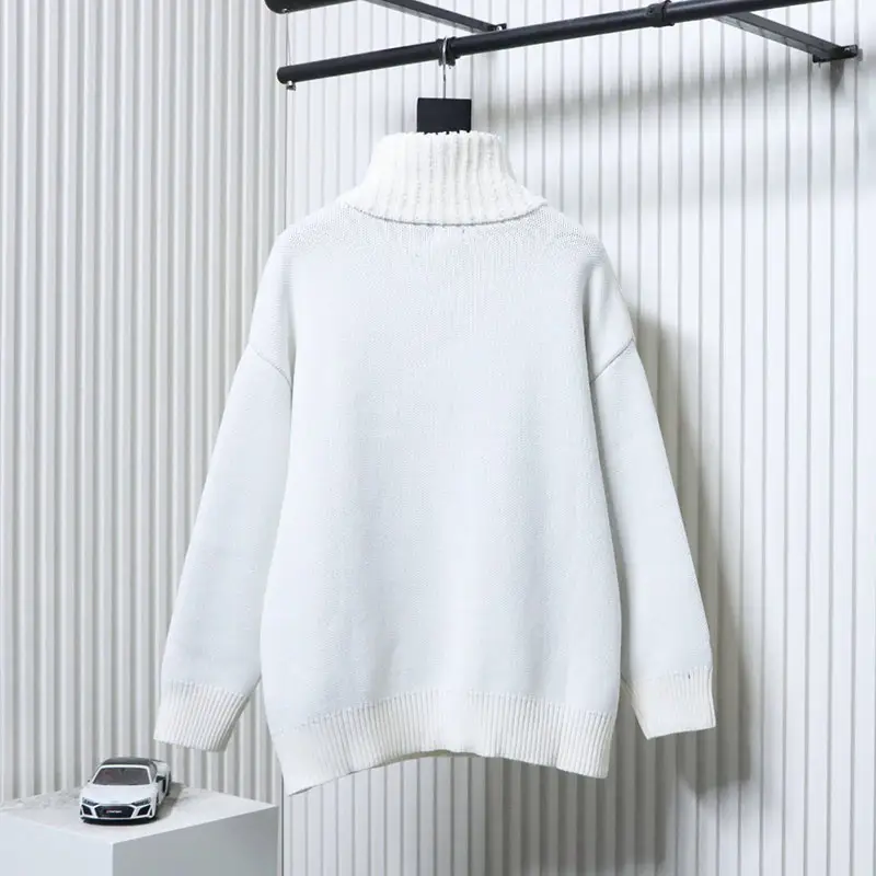 WE11 DONE Classic Logo Half-Zip Turtleneck Sweater