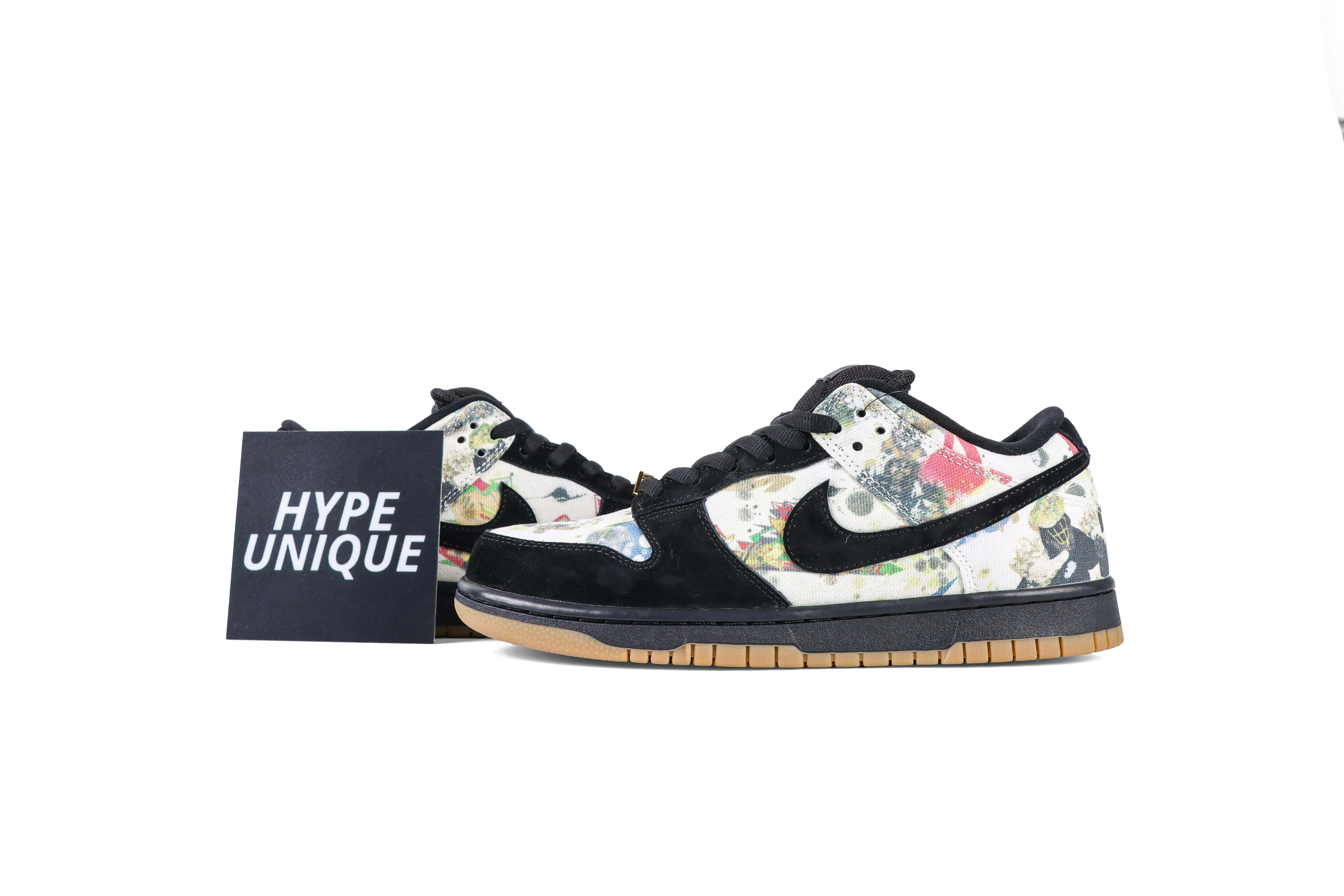 Sup x N1k3 SB Dunk Low Rammellzee Sneakers “Black Multi-Color”