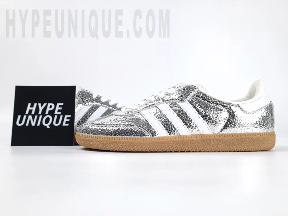 Samba OG Silver Metallic Cracked Leather (Women’s)