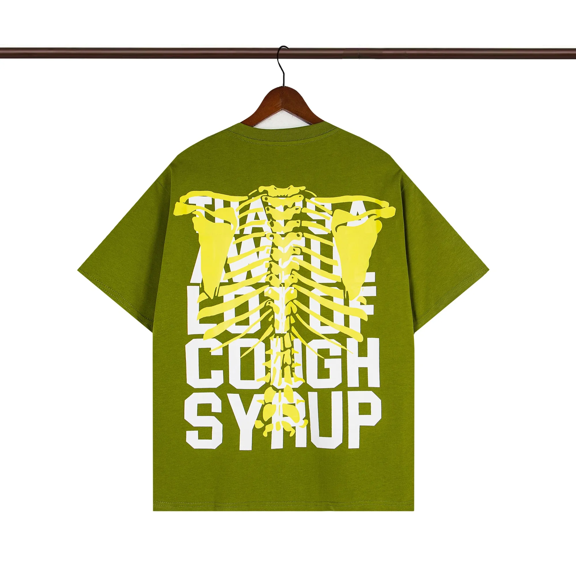 Back of That's A Awful Lot Of Cough Syrup Purple Skeleton Ribcage Graphic T-Shirt
