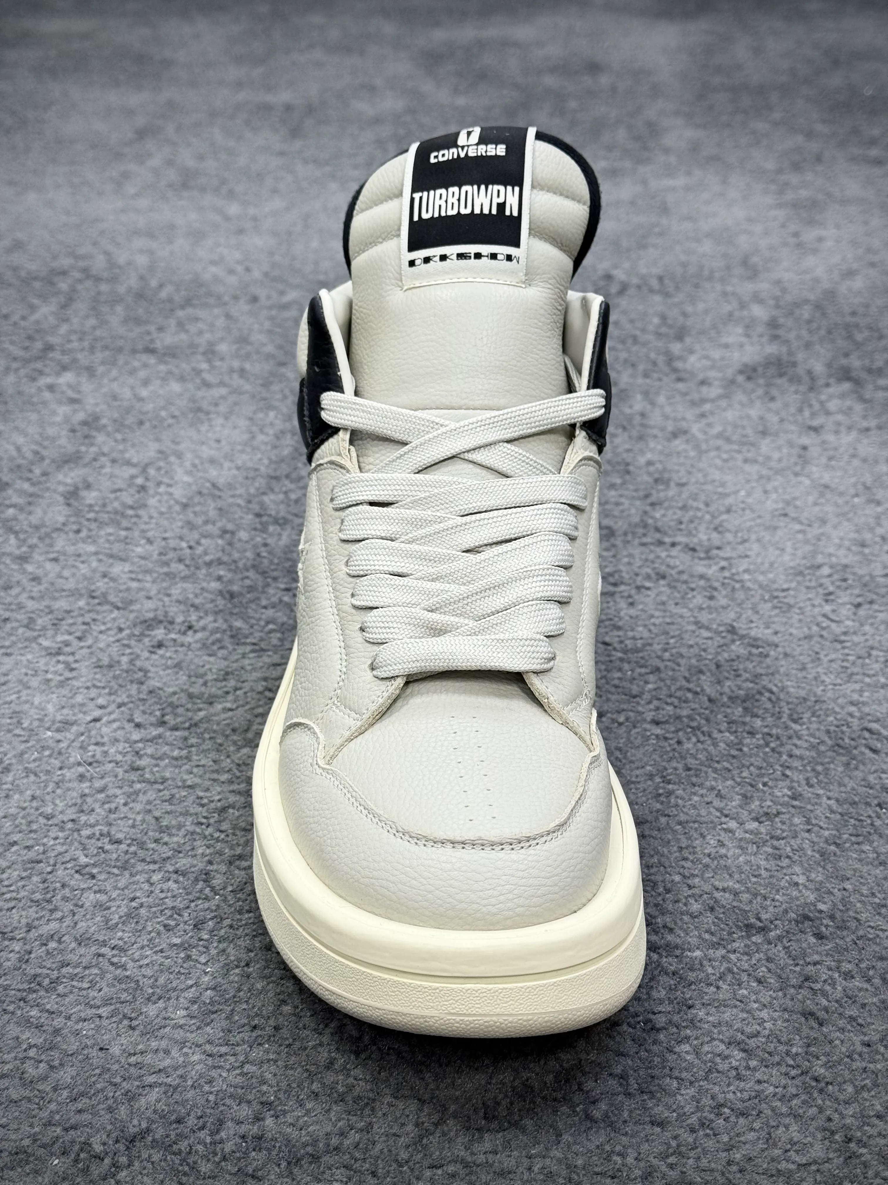 Cnvrs x R 0wens DRKSHDW TURBOWPN Mid Pelican Grey Right Side