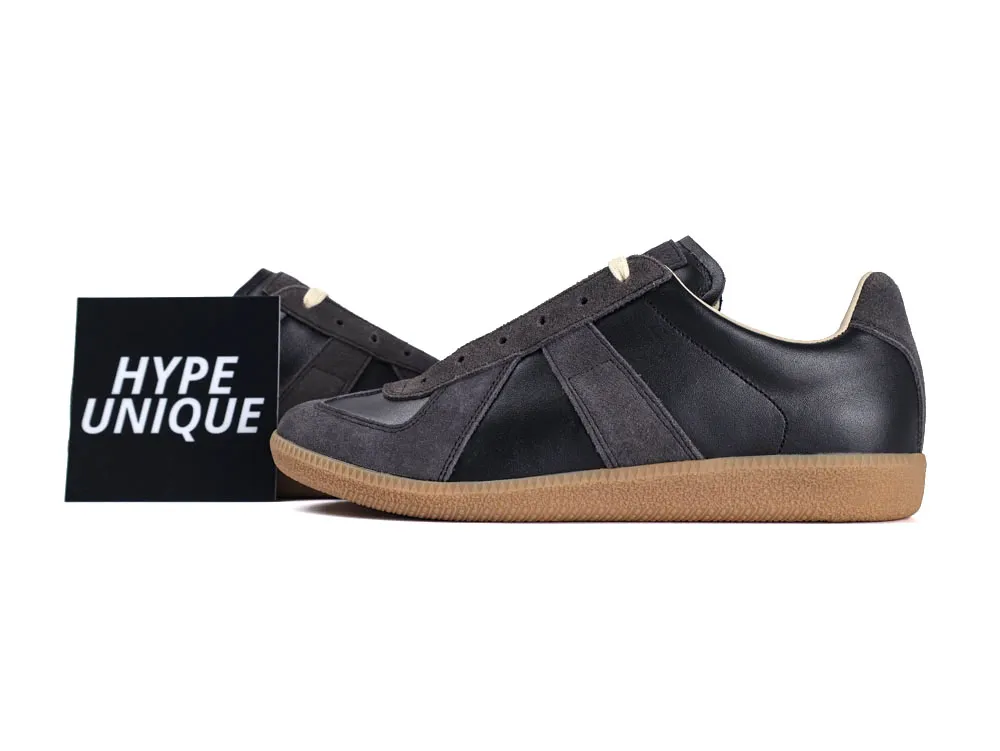MM Replica Sneakers Black Grey Gum Sole Sneakers