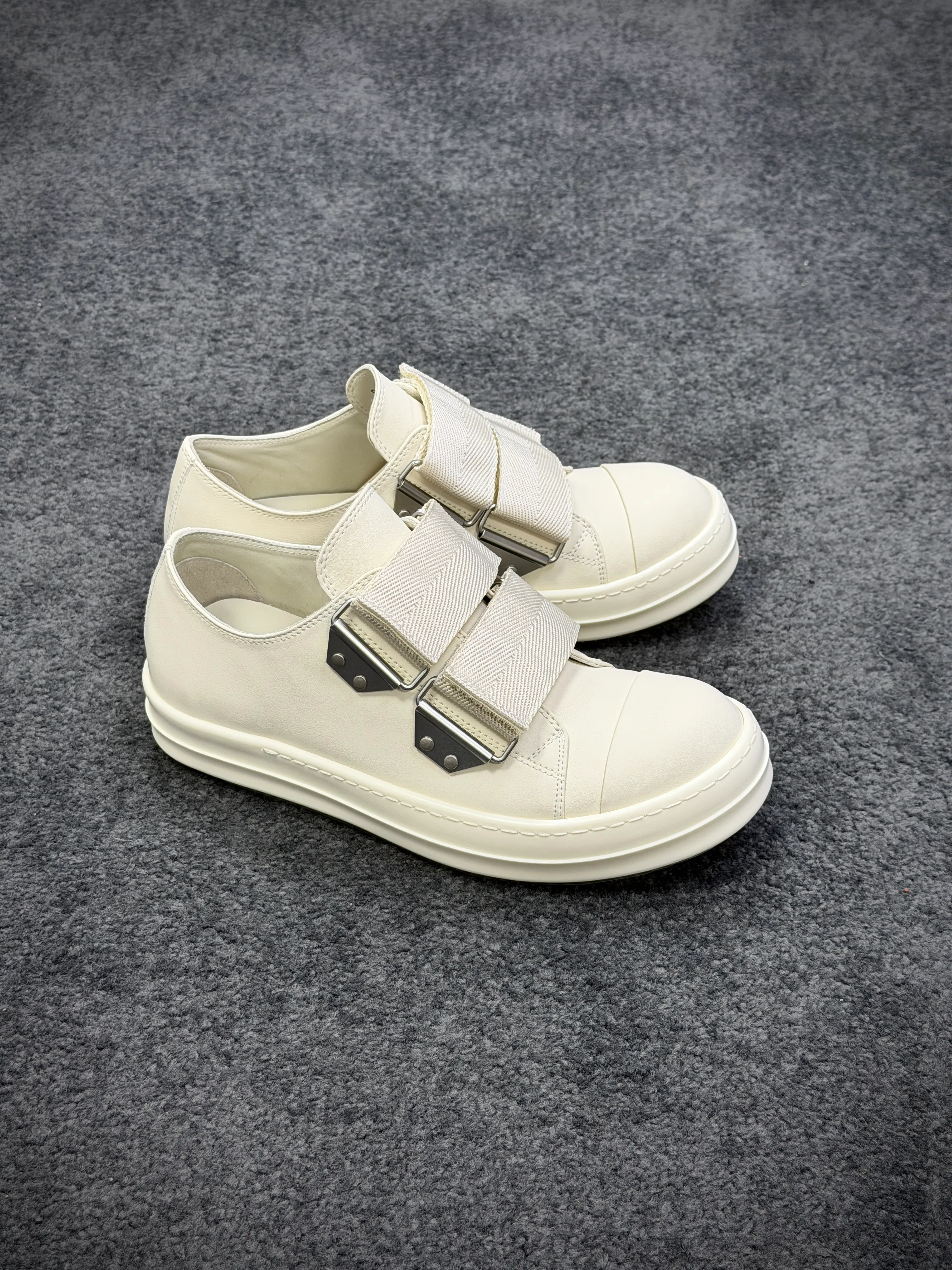 R 0wens Temple Strap Leather Low “Off-White” Sneakers