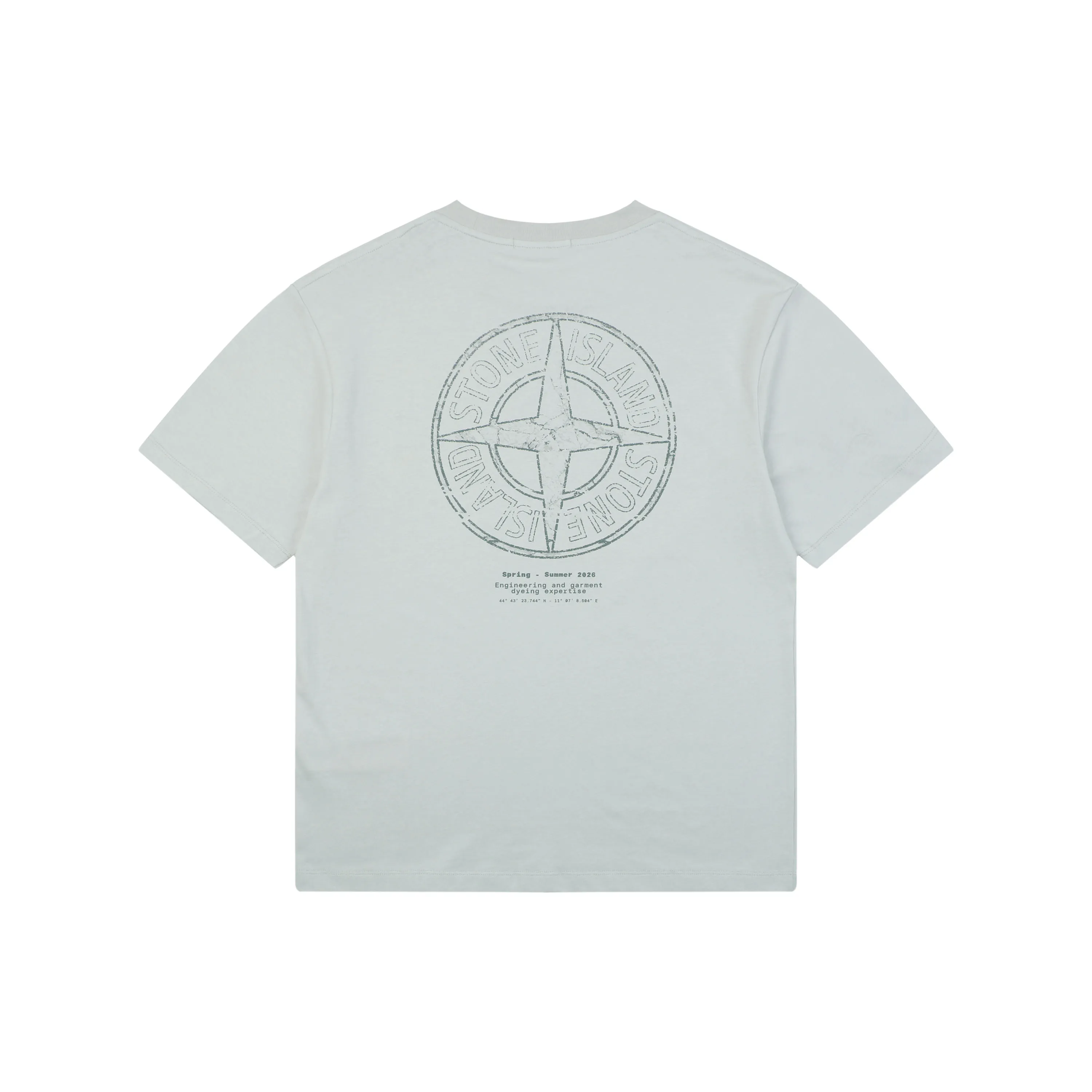 Back of Compass Logo Graphic T-Shirt Color Gray