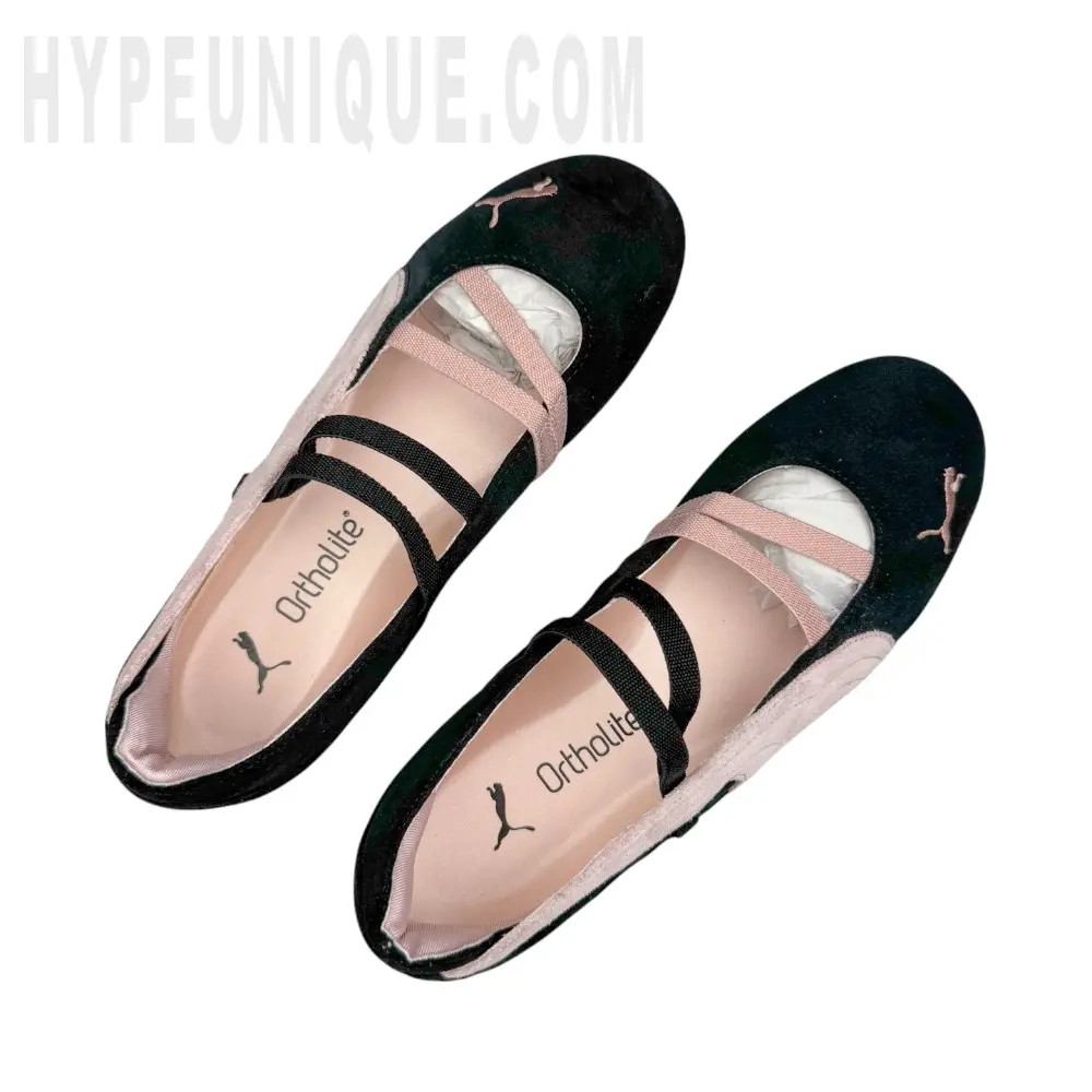 A pair of the black shoes