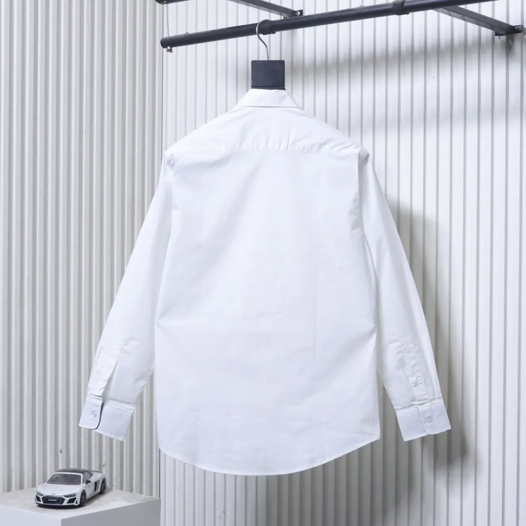 Back View BBR Check Collar Embroidered Horse Logo Shirt
