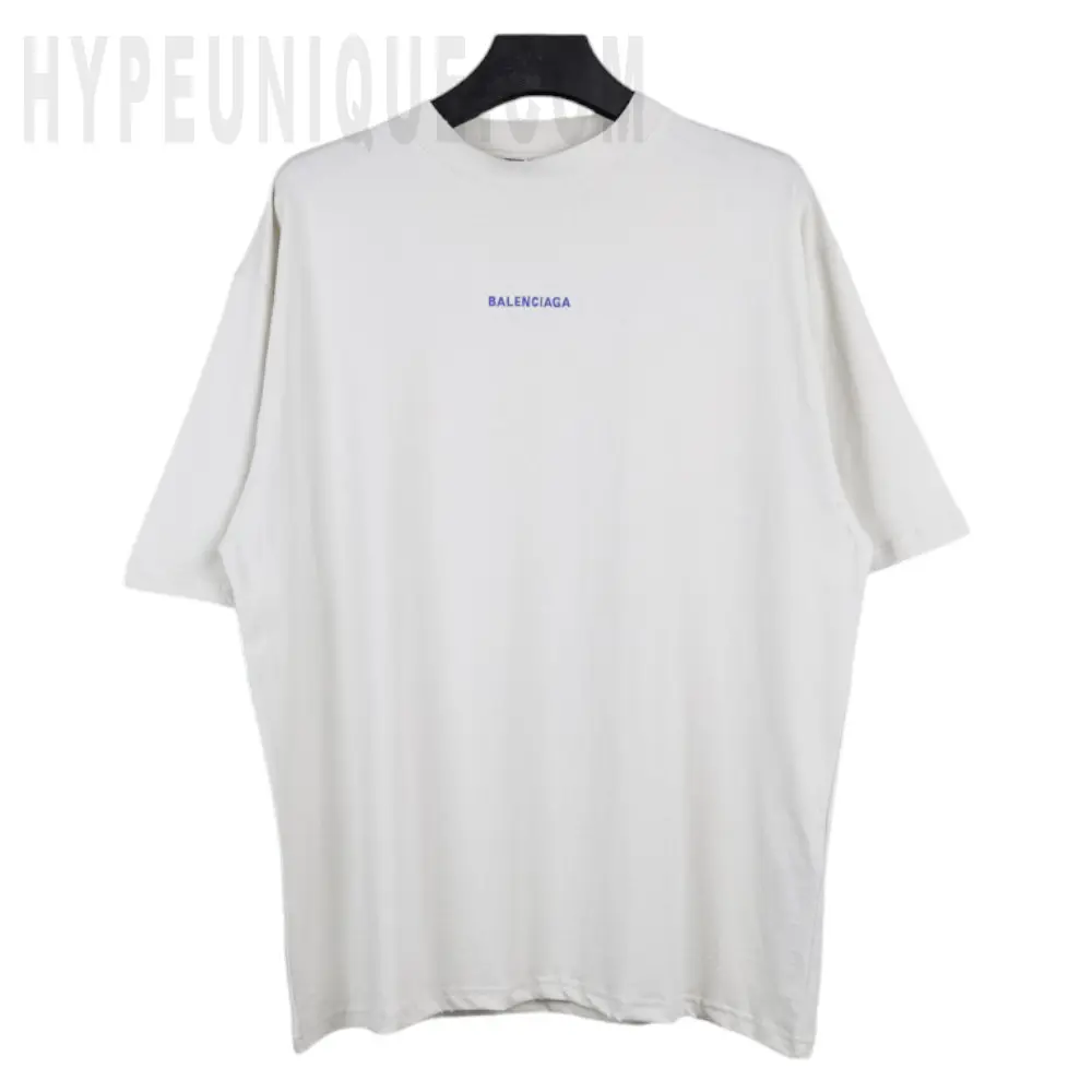 Balenc1@ga Back T-shirt Medium Fit in Dirty White/blue