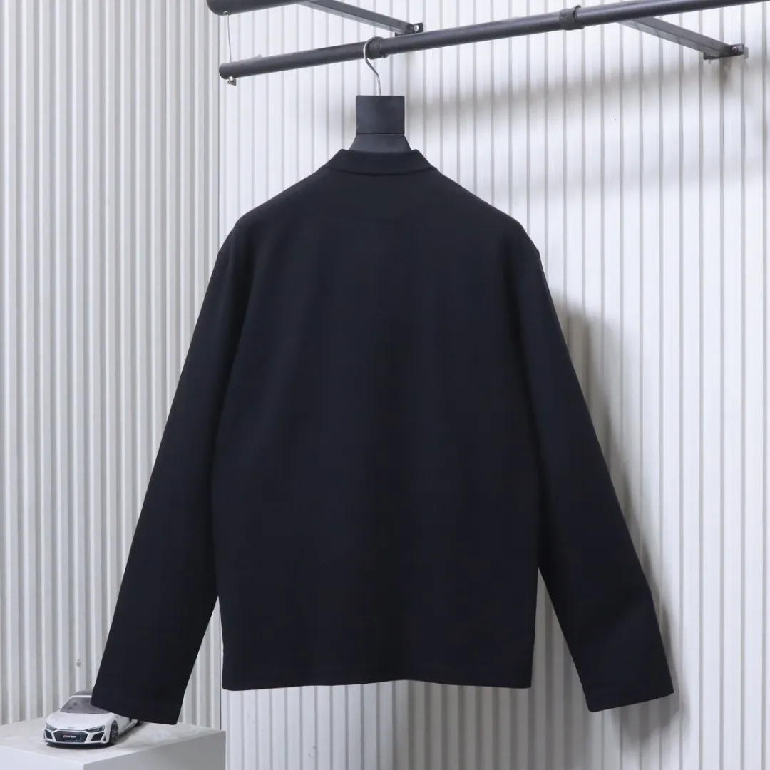 Back View Triangle Logo Half-Zip Long Sleeve Shirt