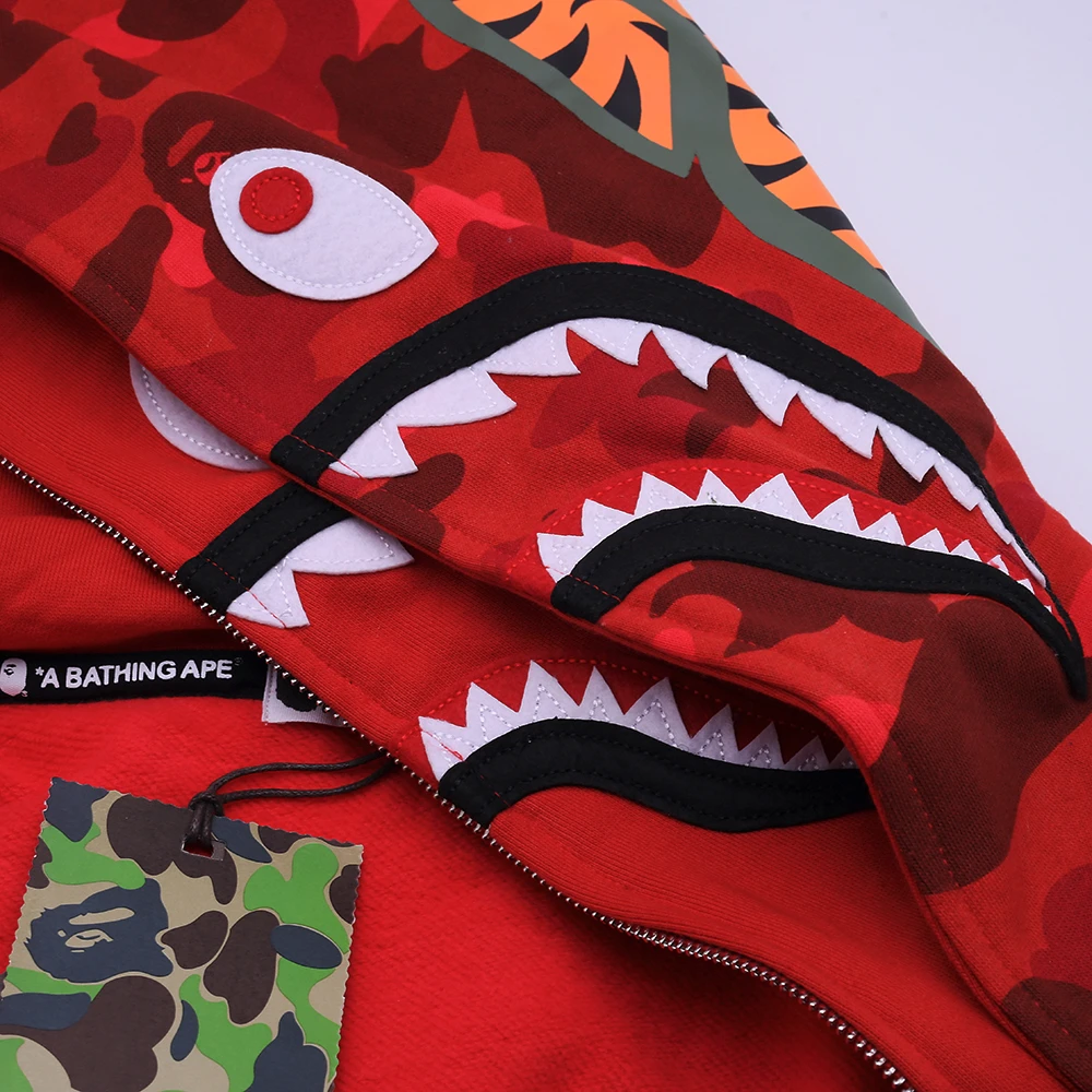 Shark Full Zip Hoodie Double Hood (Blue/ Red /Purple)