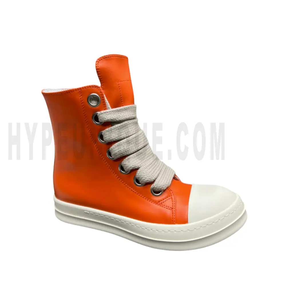 RK OWE  DRKSHDW Fogachine  Leather Megalace High ‘Orange Milk’