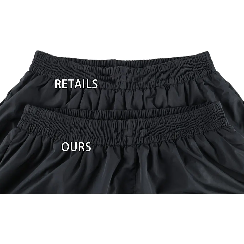 Elastic waistband comparison image of shorts