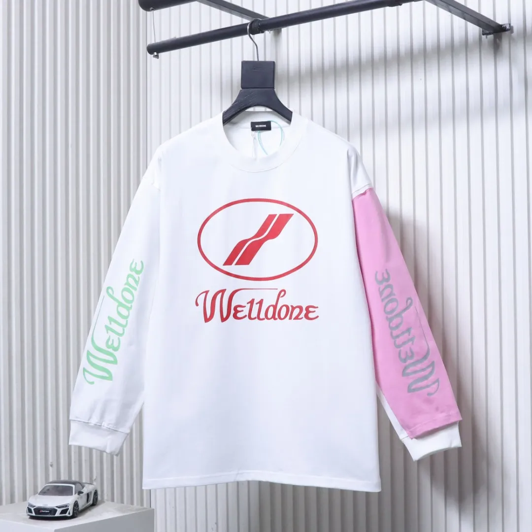 Well Done Logo Color Block Long-Sleeve Shirt