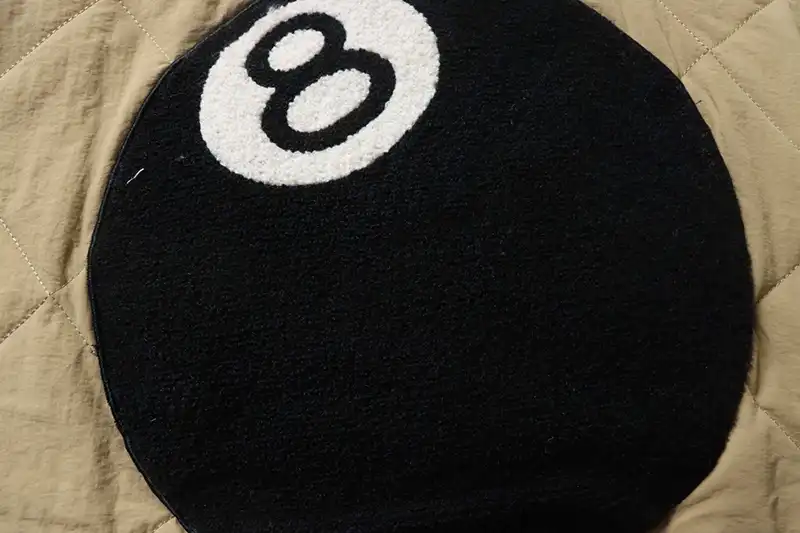 Stussy Black 8-Ball Zip-up Puffer Jacket