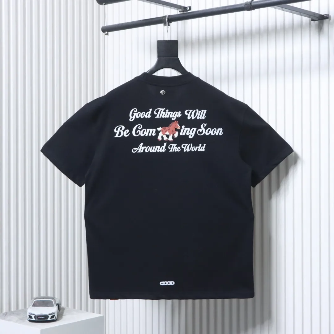 Goodbrand Horse Graphic Rhinestone Cotton T-Shirt