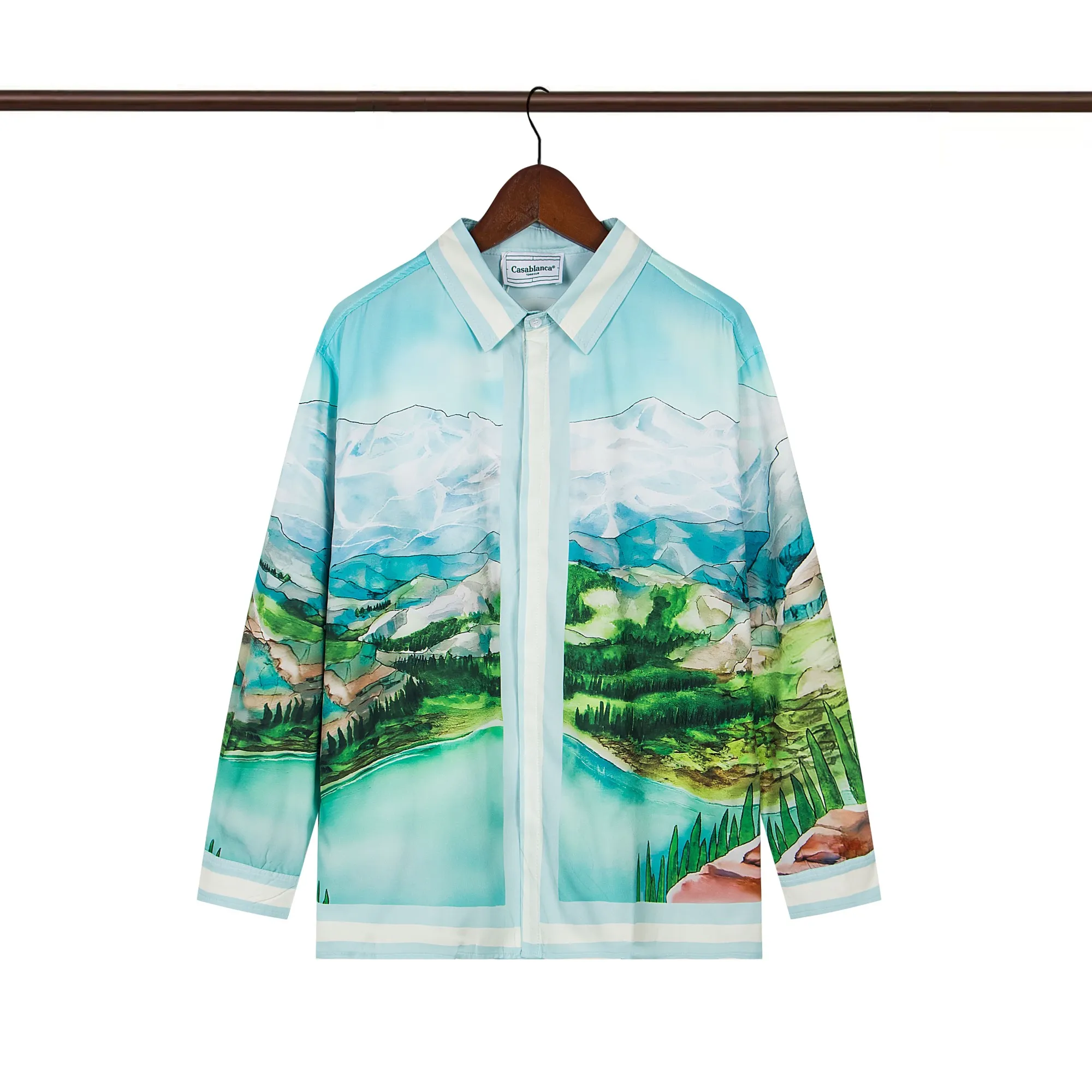 C-Blanca 'Dalmatian' Mountain Scenic Silk Shirt