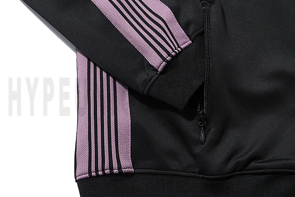 Close-up of sleeve stripe detail on the jacket.