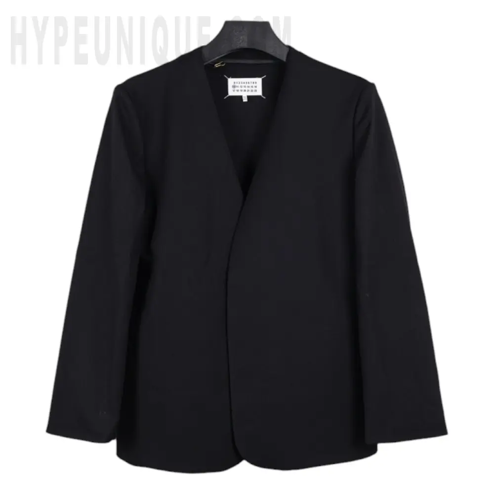 Minimalist Black Open-Front Blazer