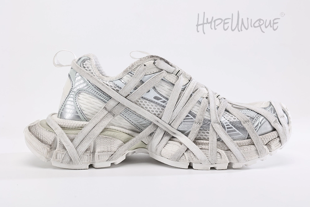 Balenciaga 3XL Chunky Mesh Sneakers Silver/White