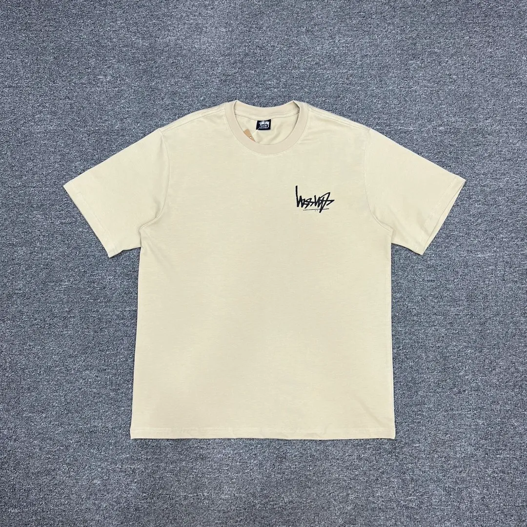 Stussy Reverse Logo Print T-Shirt Color Apricot