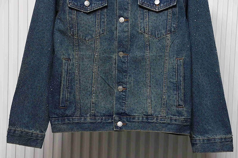 Diamond-Covered Denim Jacket