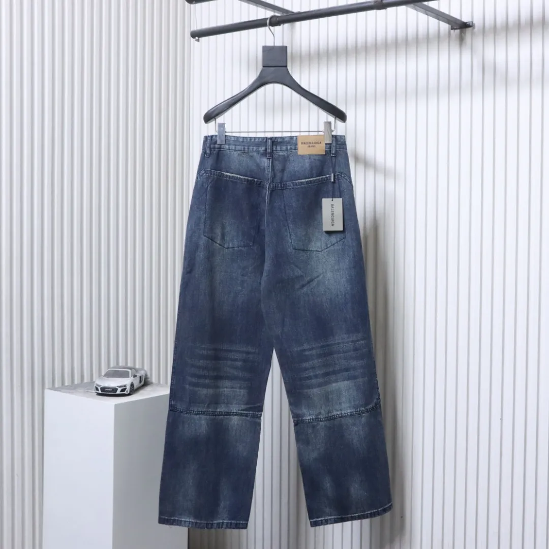 Back BLCG Gothic Logo Wide-Leg Patchwork Jeans