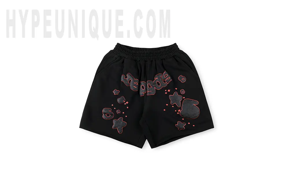 Sp5der Beluga Outline Sweatshort Black