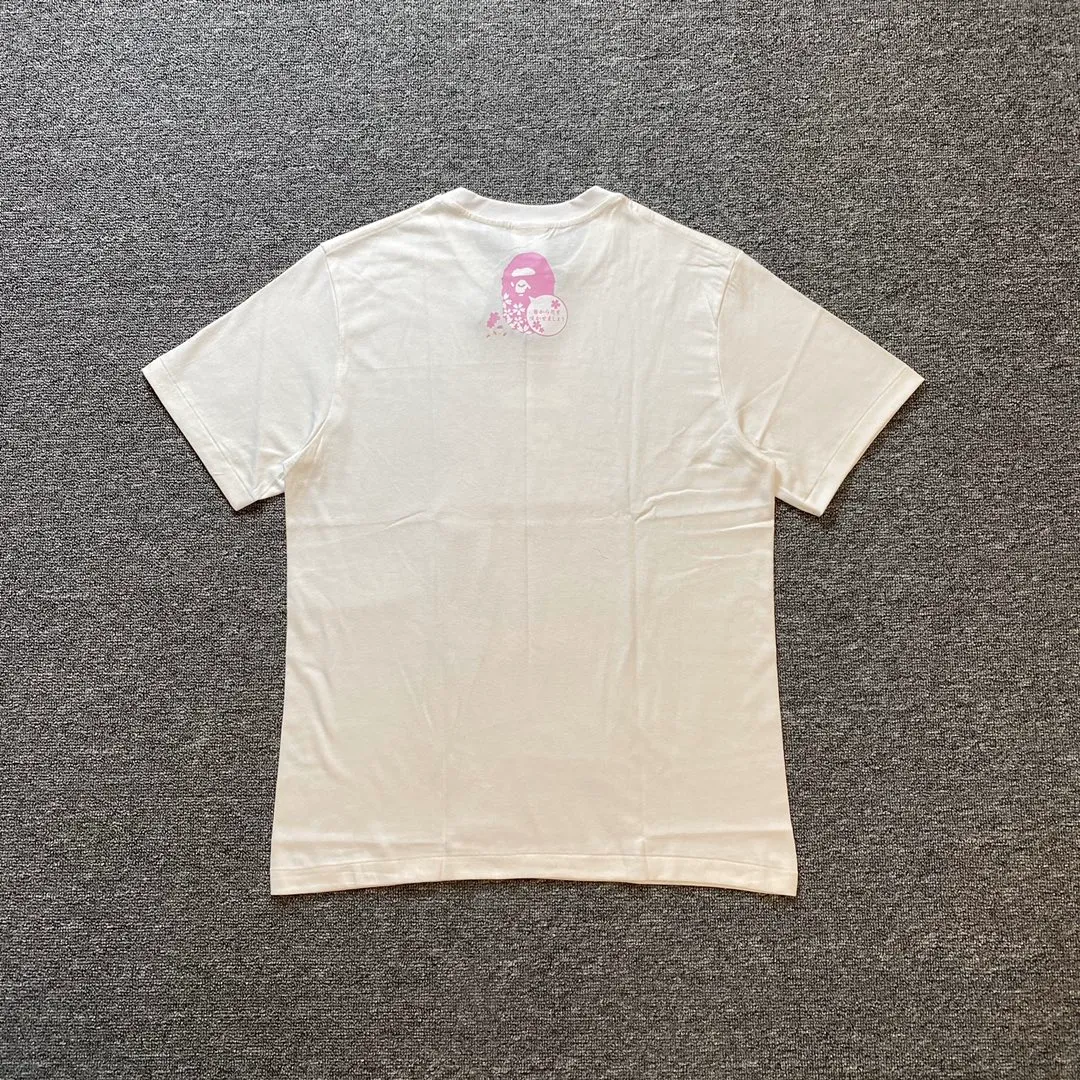 Back BAPE Cherry Blossom Ape Head Graphic Cotton T-Shirt