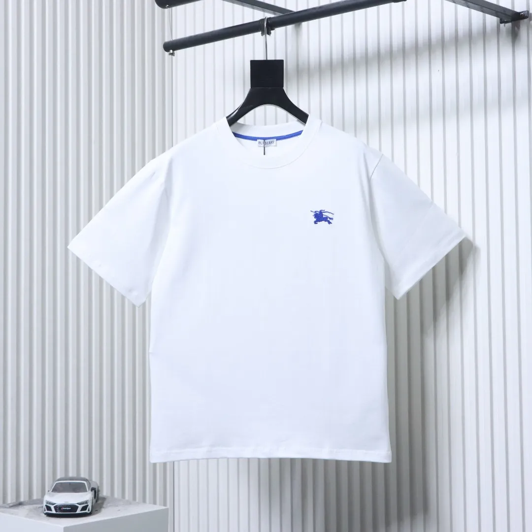 Blue Equestrian Knight Embroidered Logo T-Shirt