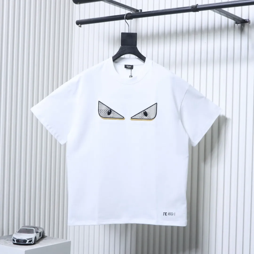 Monster Eyes Embroidered Cotton T-Shirt