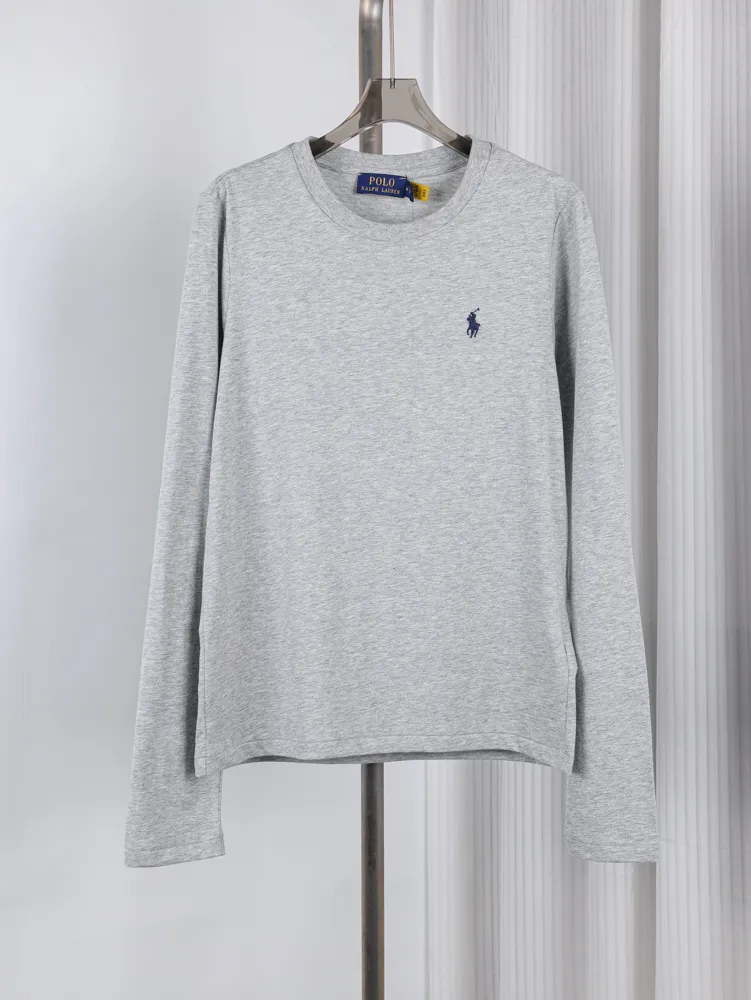 RL Pony Cotton Long Sleeve Crewneck T-Shirt